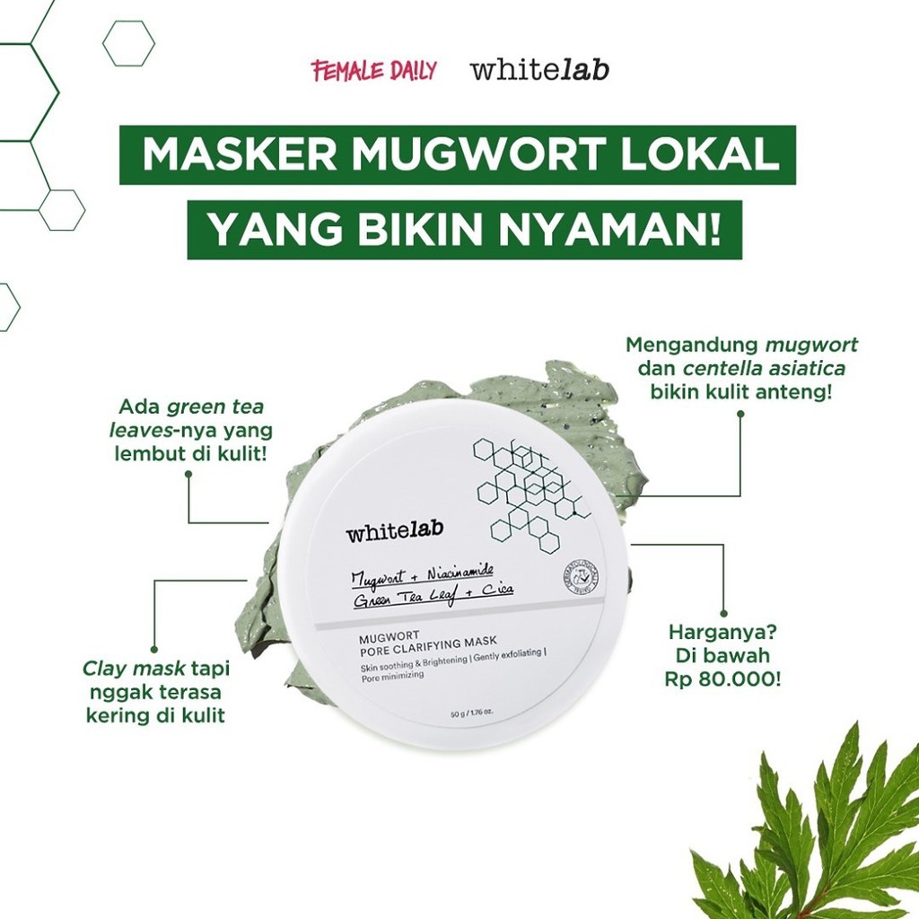 Whitelab Heartleaf Skin Purifying Gel Mask 60gr | Whitelab Mugwort Pore Clarifying Mask | Whitelab Bamboo Charcoal Brightening Gel Mask