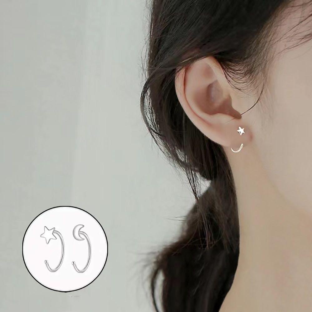 Mxbeauty Anting Tusuk Gantung Bentuk Hati / Bunga / Kupu-Kupu Bahan Alloy Untuk Wanita