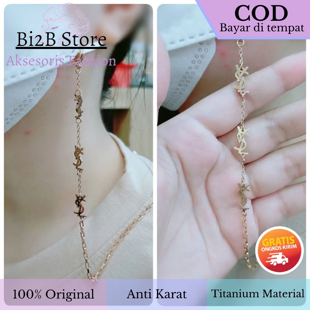 Strap Tali Masker Rantai Titanium Strap Hijab Mask 2in1 Kalung Masker Mewah MT-2426