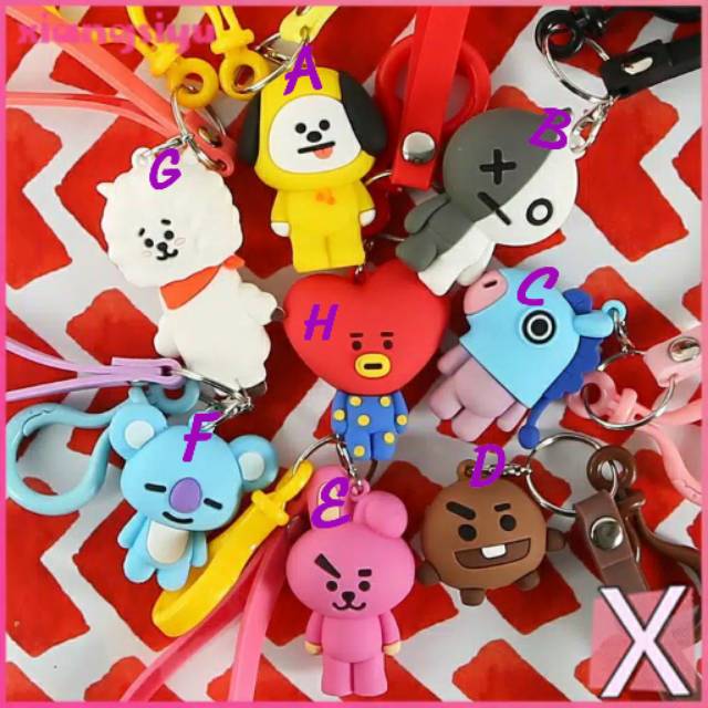 Keychain Gantungan Kunci BT21 BTS Lucu