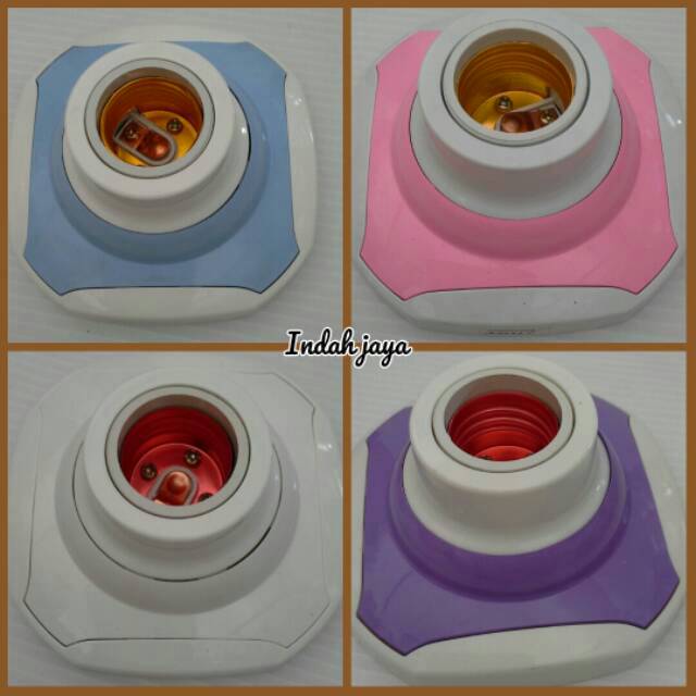 Fitting plafon Segi Empat GE/ Fitting lampu plafon ungu