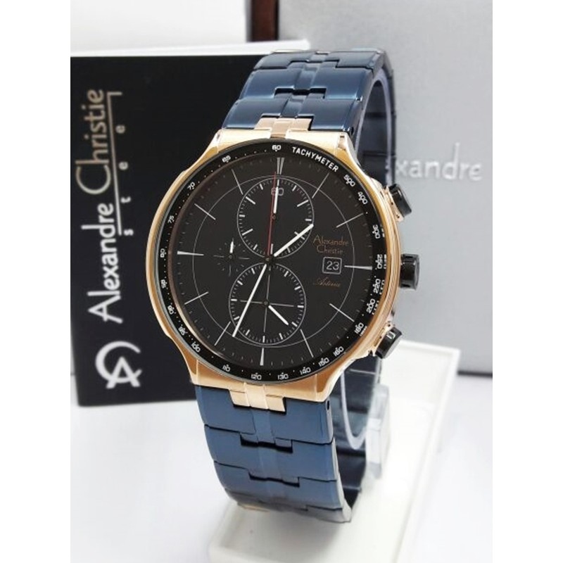 Jam Tangan Pria Alexandre Christie AC 6477 MC BERG Original Stainless