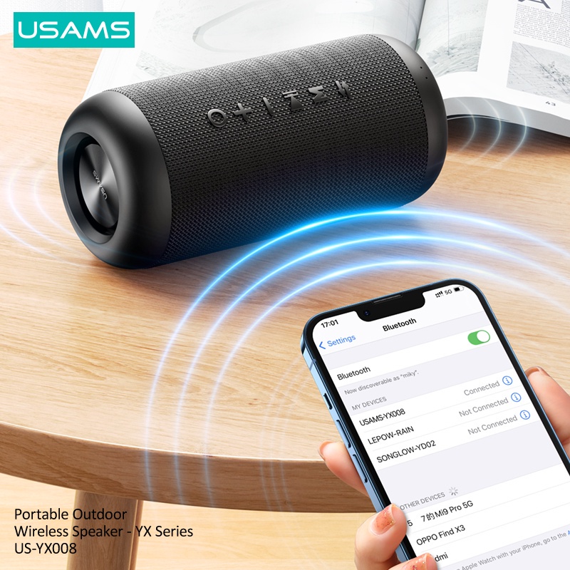 USAMS YX008 Speaker Bluetooth Portable Outdoor IPX6