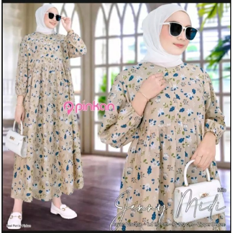 AGGATA MIDI DREES // MORI DRESS FASHION TREND TERBARU// BUSANA WANITA OUTFIT TERKINI