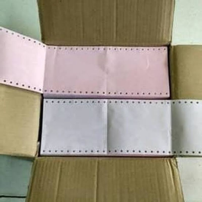 Kertas Continuous form 2 ply bagi 4 rangkap 2 ukuran 9.5 x 11&quot;