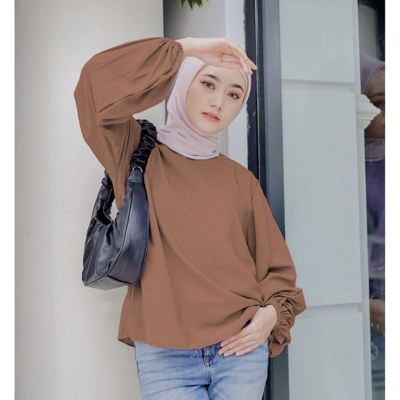 MARIE TOP BLOUSE / Haru Blouse Lengan Balon Atasan Wanita Lengan Balon