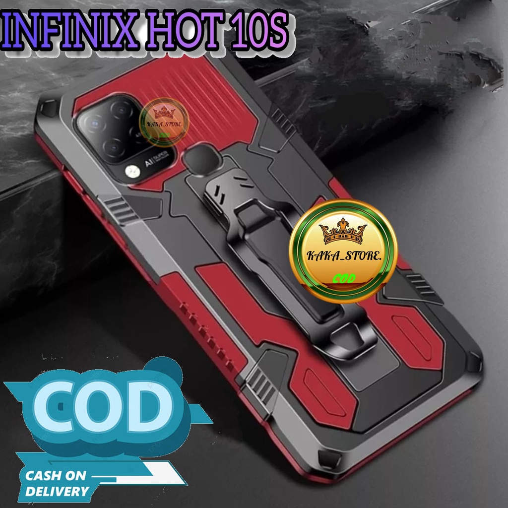 CASING HP INFINIX HOT 10S MODEL BARU HARD CASE KLIP KESING SILIKON STANDING CASE
