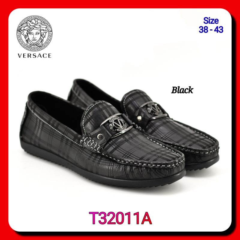 Sepatu Casual Pria Kulit Asli Versace T32011A Import
