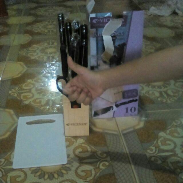 Pisau Set / Knife Set Vicenza Hitam 10pcs Stainless Steel