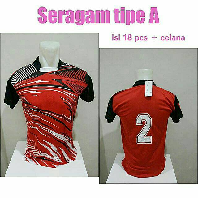 Seragam baju tim team sepak bola isi 18 plus celana