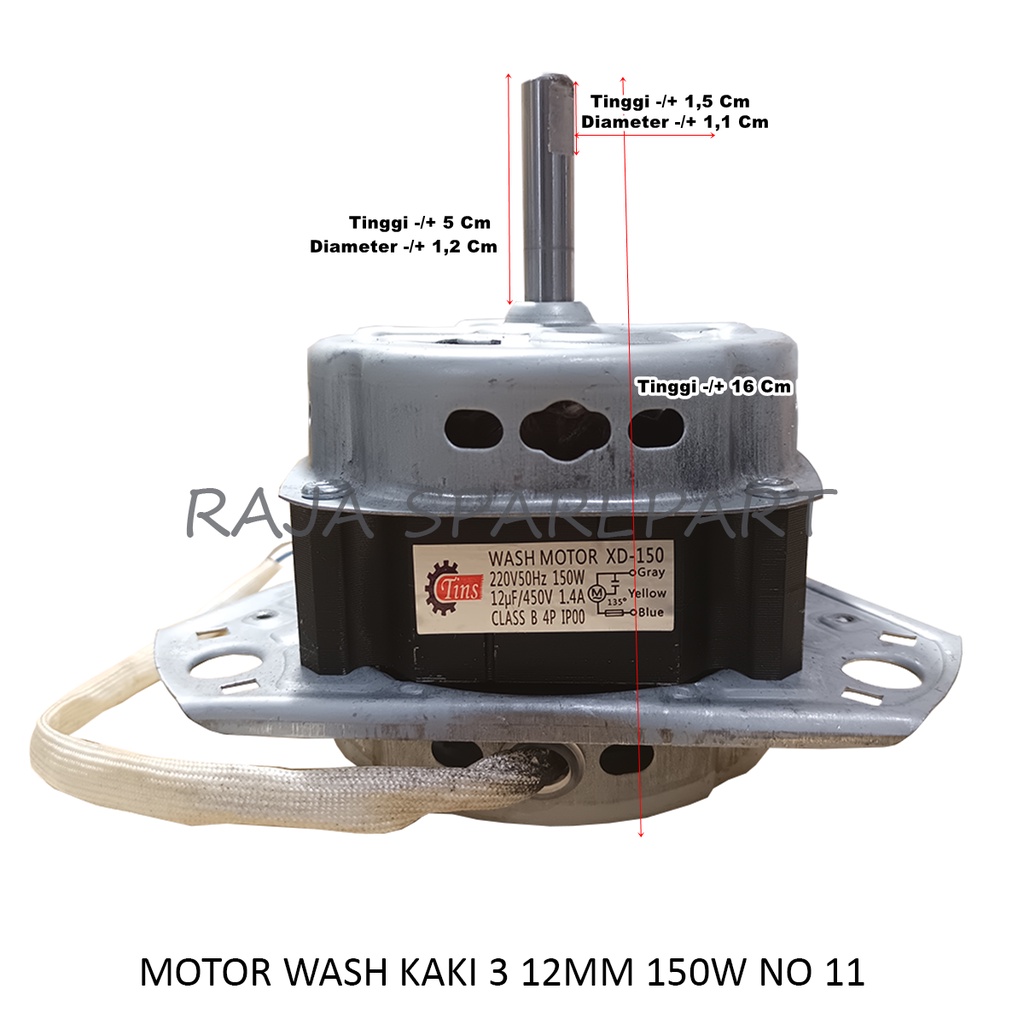 MOTOR WASH/ DINAMO PENCUCI MESIN CUCI LILITAN TEMBAGA KAKI 3 12MM 150W NO 11