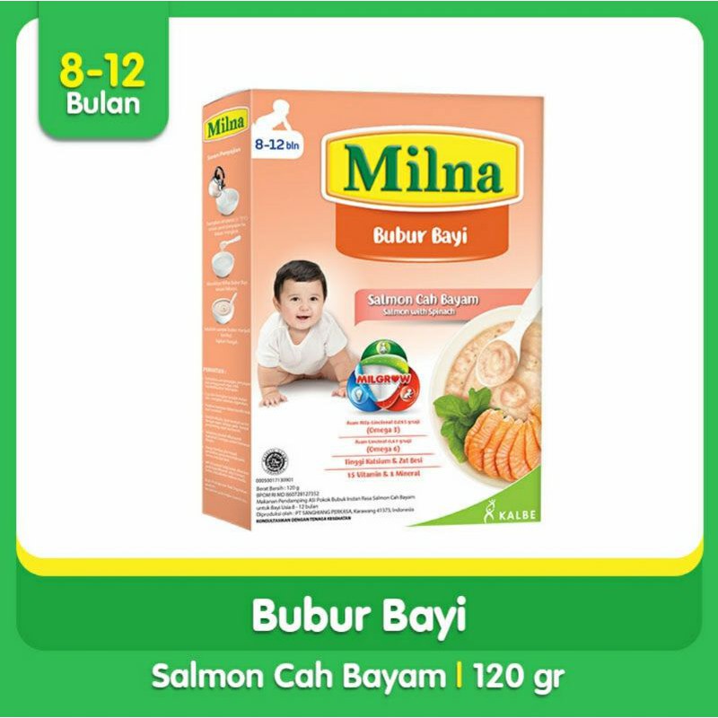 MILNA 8-12 bulan Bubur Bayi  Box/ Bubur bayi/Makanan bayi - 120gr