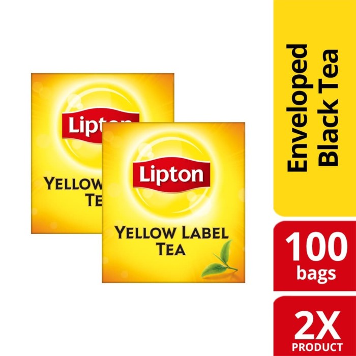 

(BISA COD) Lipton Yellow Label Black Tea Bags Enveloped 100's Twin Pack