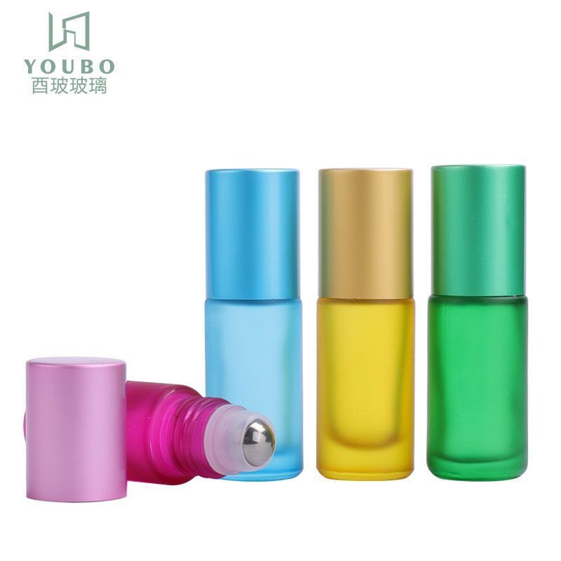 Botol Kaca Roll On 5 ml Frosted Doff TEBAL Essential Oil Thick Bottle Roller Colorfull