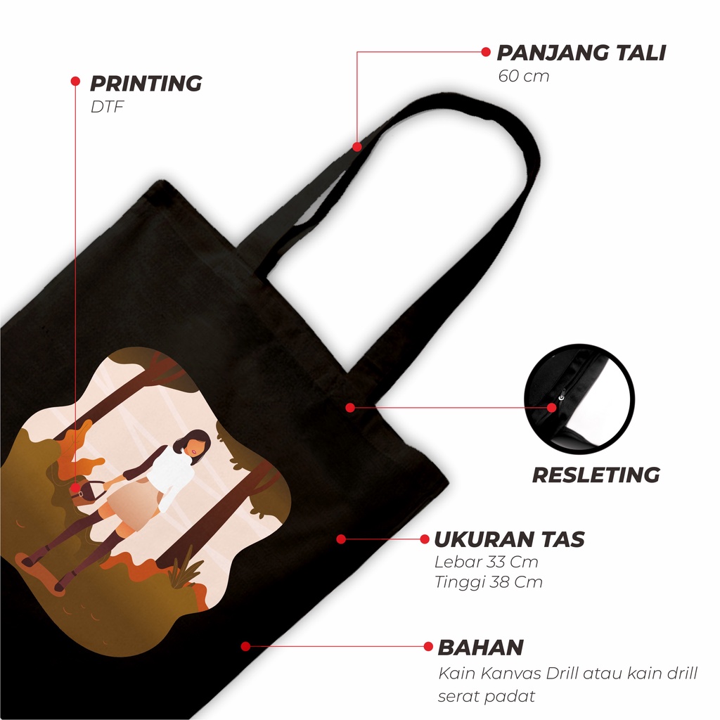 Sevine Totebag Tas Wanita Tote bag Resleting Girly Black Series - CG5