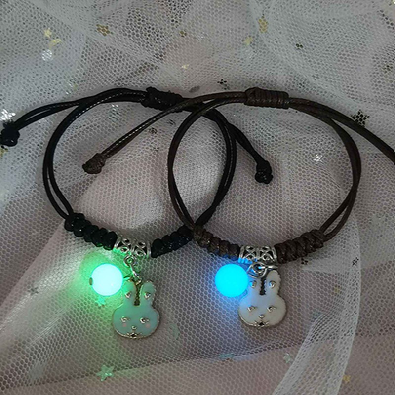 Fancyqube Gelang Rantai Liontin Manik-Manik Luminous Glow In The Dark Untuk Pria Dan Wanita