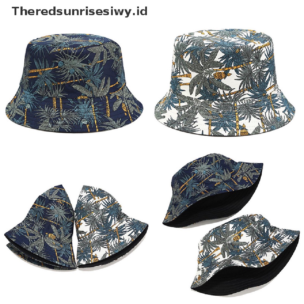 Topi Bucket Model Dua Sisi Motif Kartun Graffiti Untuk Pria Dan Wanita