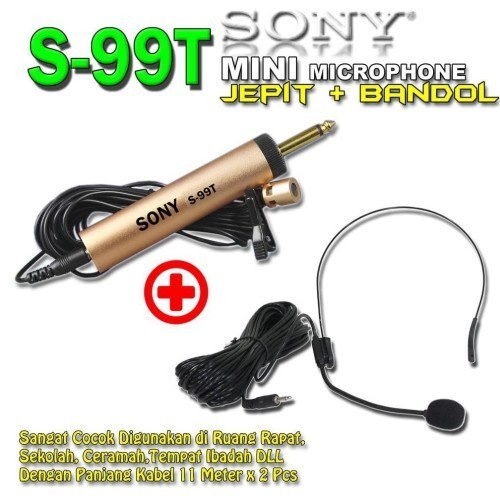 Mic Jepit Baju SONY SN 99T -Microphone Bandol Condensor SN 99T Kabel