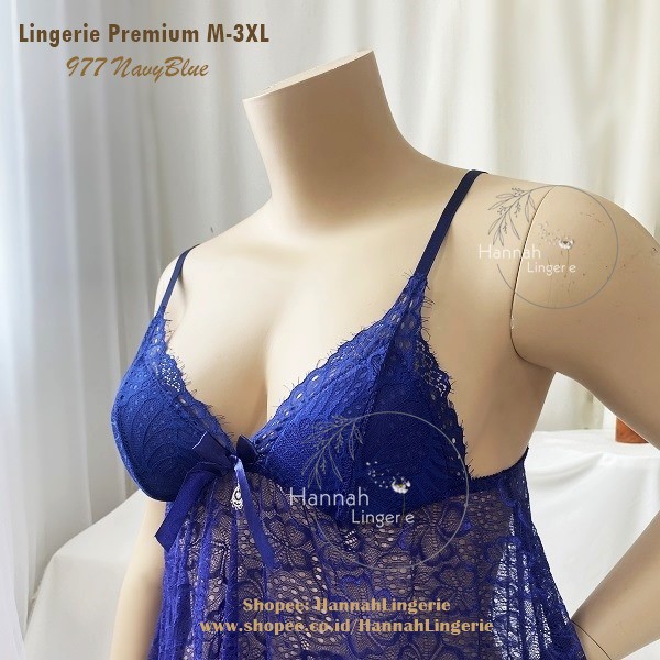 Premium LIngerie M L XL XXL Baju Tidur Transparan Seksi Cantik Hot Ukuran Besar Jumbo Big Size 977 B