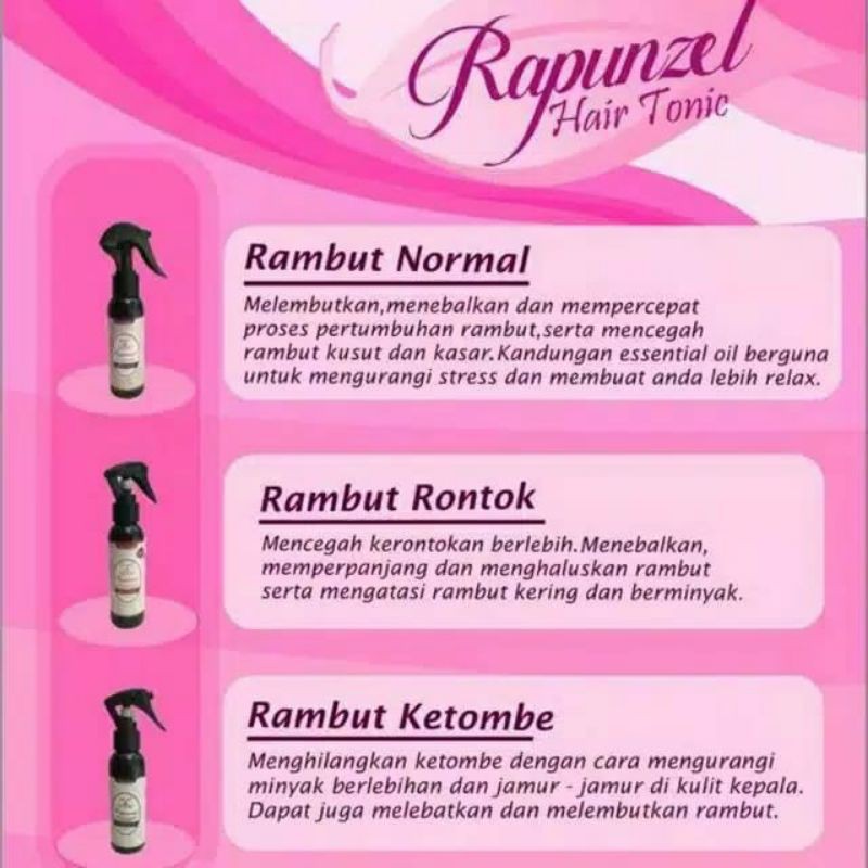 RAPUNZEL Hair Tonic Essential Oil Blend Varian Rambut Normal 100ml (ANTI BOTAK)