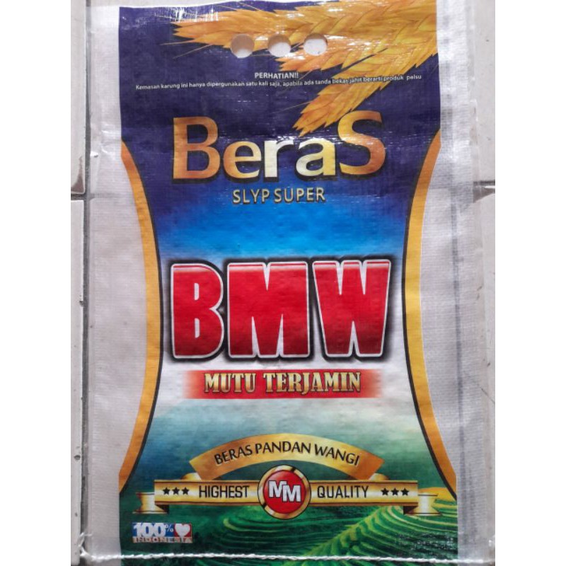 

karung beras laminating 10 kg BMW(ini kemasan bukan beras )