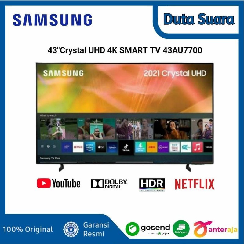 Samsung Smart TV 43 Inch Crystal 4K UHD LED TV 43AU