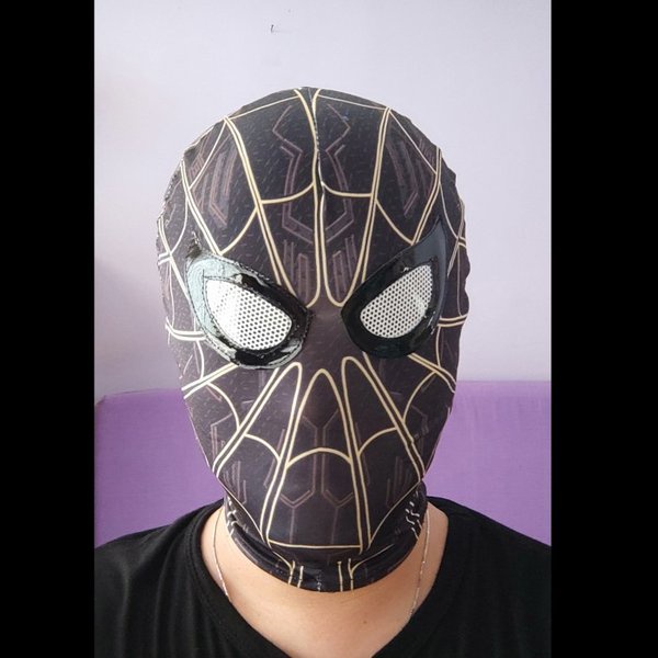 Kostum Spider Man Dewasa Anak No Way Home Hitam Gold Baju Cosplay Costume Spiderman Topeng Superhero Import