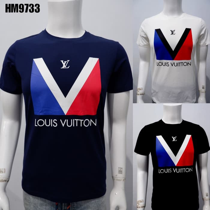 kaos oblong pria TERLARIS LV import bodyfit 3 warna