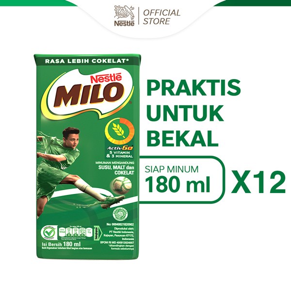 

MILO ACTIV-GO UHT Susu Coklat 180ml - 12pcs