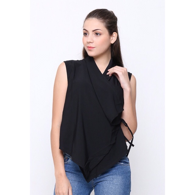LV027 Layer Vest Black, vest murah, basic vest, rompi murah, rompi wanita, vest wanita