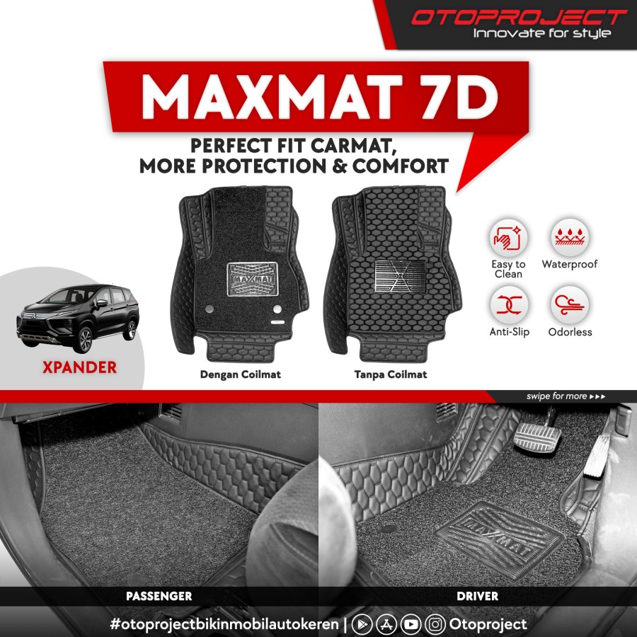 Karpet 7D HRV Maxmat Otoproject RAIZE CITY HATCHBACK ALL NEW INNOVA FORTUNER PAJERO ROCKY COROLLA CROSS RUSH TERIOS XPANDER CROSS LIVINA HYUNDAI PALISADE SANTA FEA JAZZ ERTIGA XL7 BRIO BRV MOBILIO HRV CRV TURBO WULING ALMAZ TRITON NAVARA HILUX  VELLFIRE