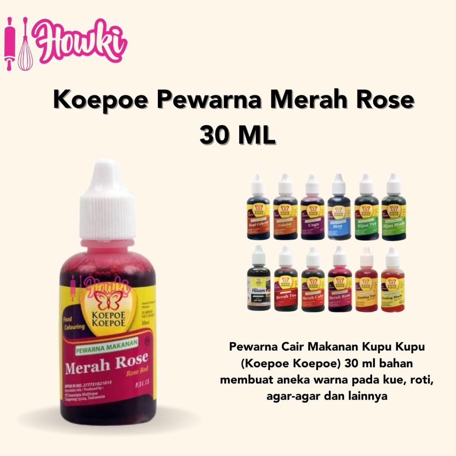 

Pewarna Koepoe Merah Rose 30ml