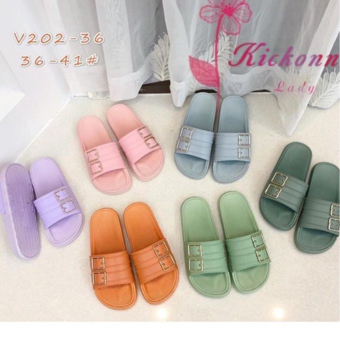 Sandal Jelly Selop Karet XYLIA / Sandal Import V202 - 7 / Sandal Selop Sandal Wanita Sandal Rumah Jelly Import Nyaman Empuk Sandal Pasangan Kamar Mandi Anti Slip Elastic Empuk EVA