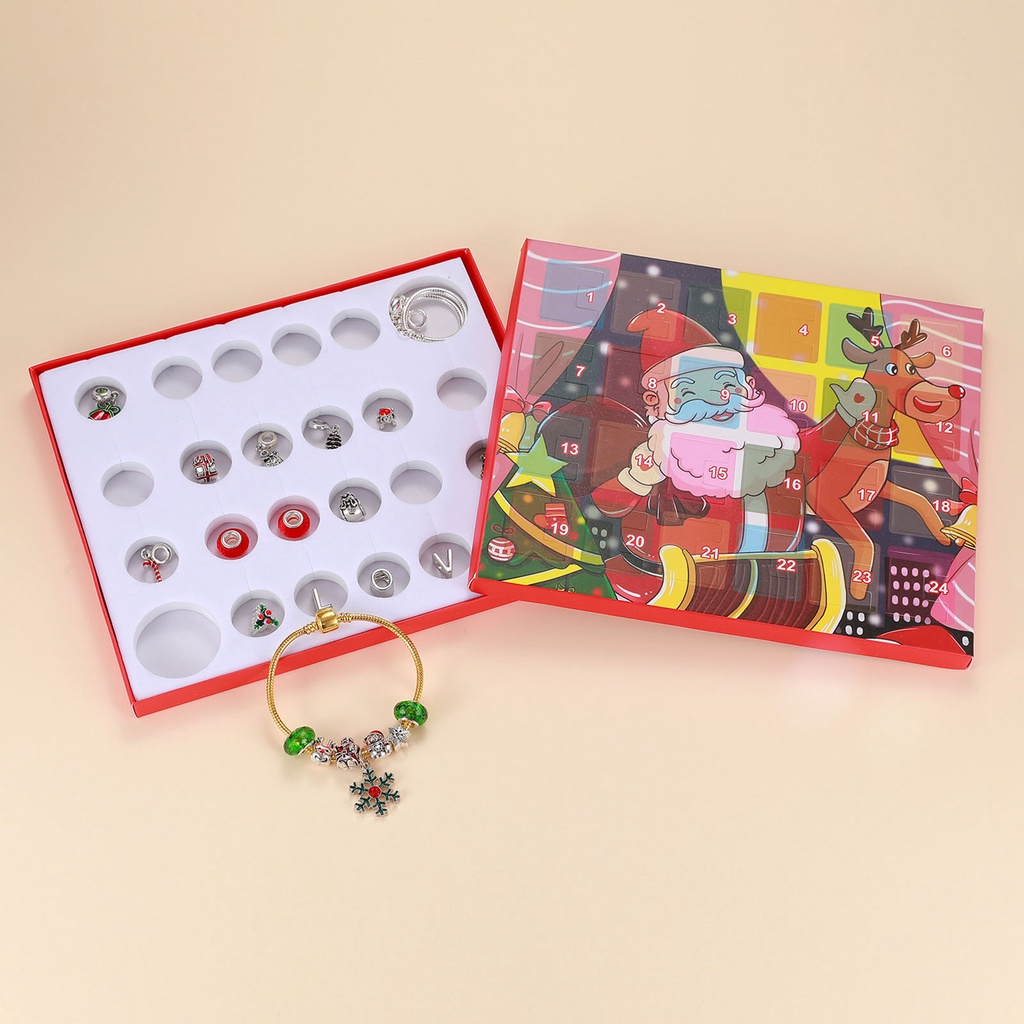 Hu Hu Hu Hu Hu Alat Bantu Pasang Kacamata♡ 1 Set Kotak Kalender Advent Natal Bahan Alloy Untuk Anak Perempuan