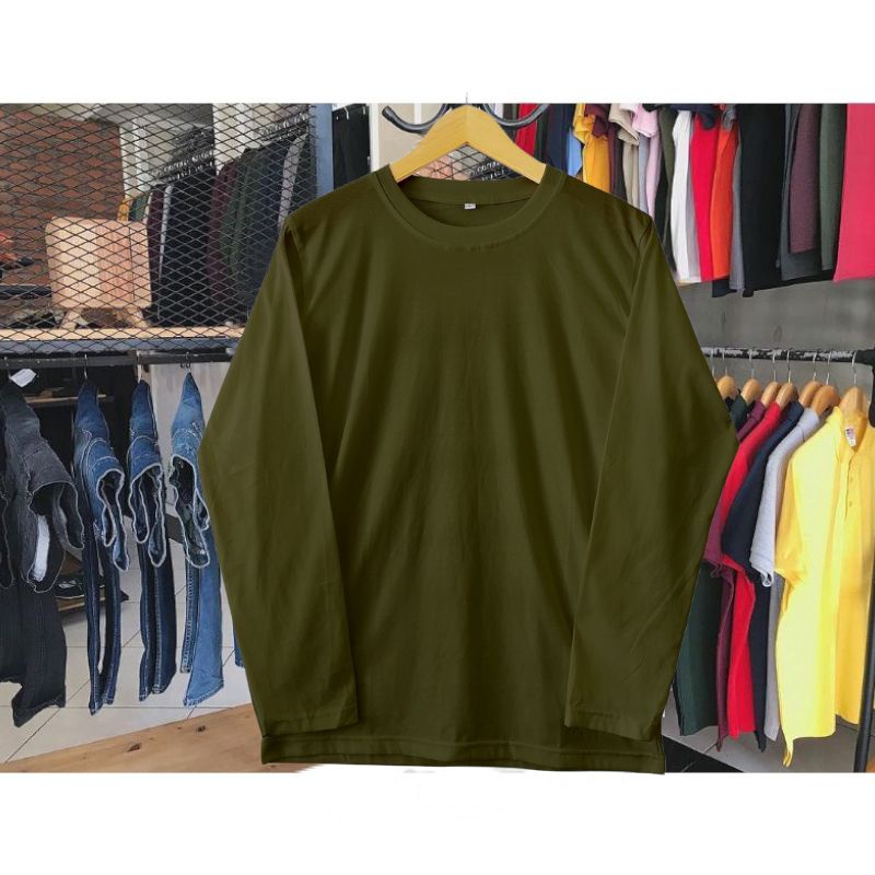 [PROMO] KAOS POLOS LENGAN PANJANG SOFT PE pria wanita baju tangan panjang polos cowok cewek panjang 