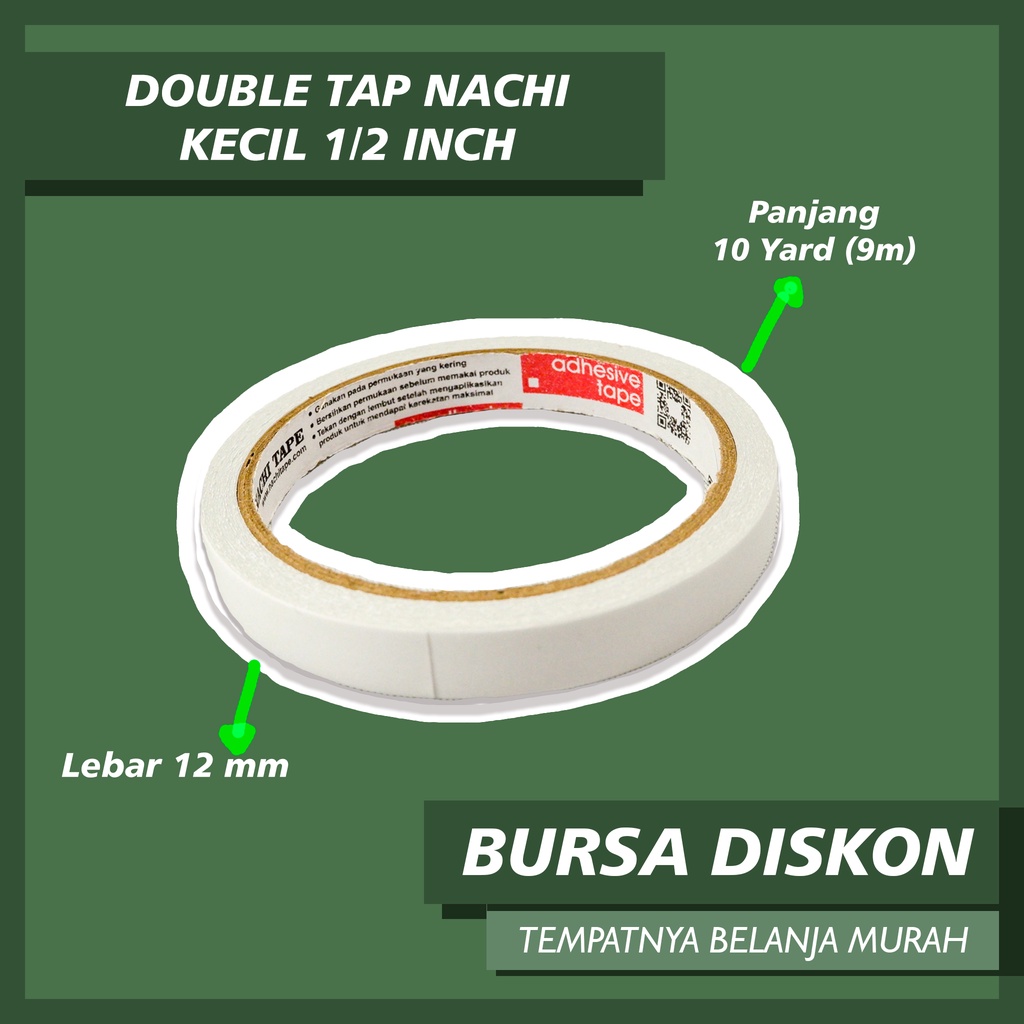 

Double Tape Nachi 12 mm Dobel Dobeltip Solasi Solatip Lakban 1,2 cm