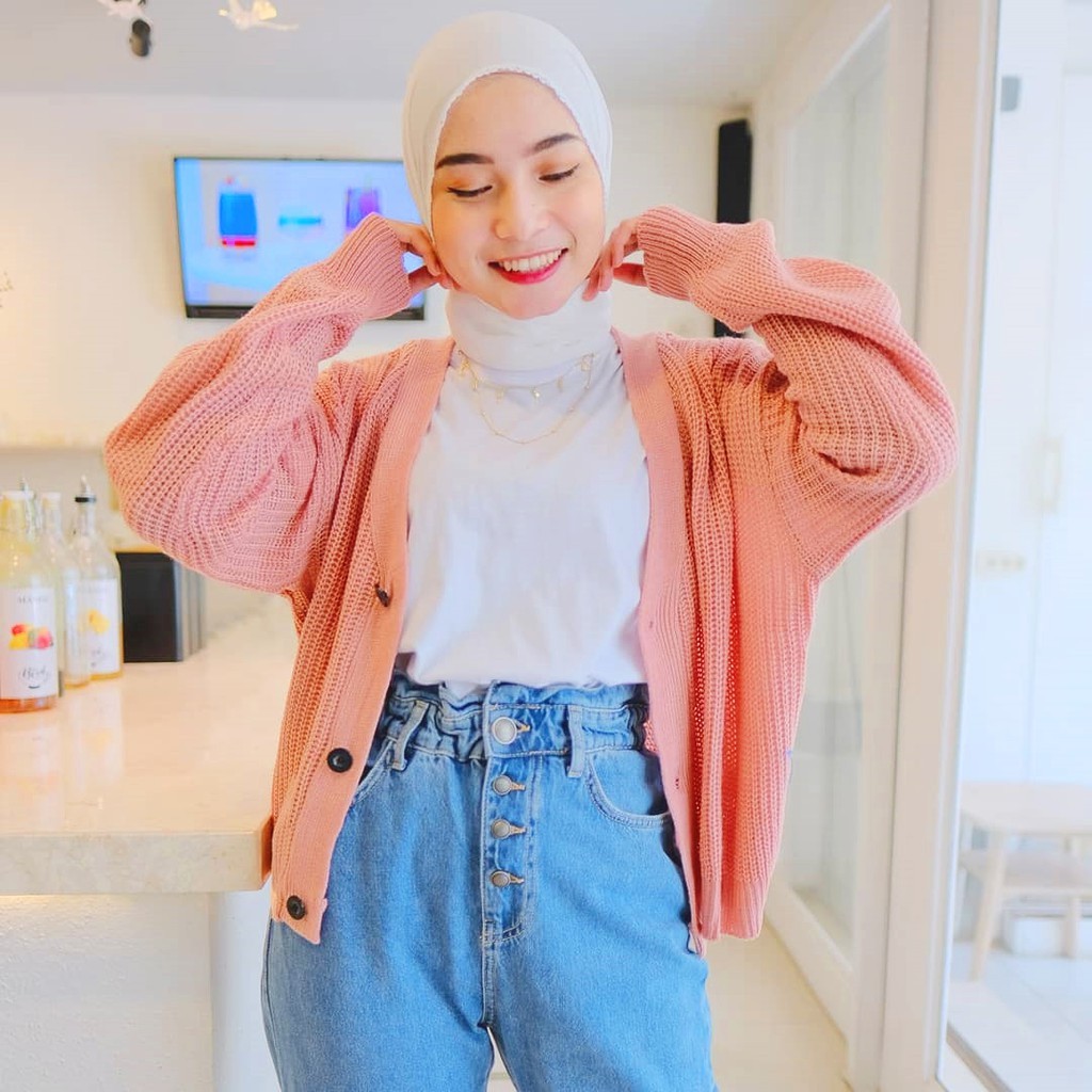Cardigan rajut - Kardigan wanita - Cardigan pull*bear - Carra cardi-1