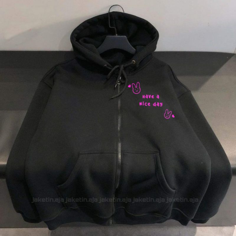 Hoodie/ Zip Hoodie HAVE A NICE DAY (size S - 6XL) Jaket Jumper Resleting Korean Harajuku Style Simple Words QUOTES Tumblr Ulzzang Bigsize Jumbo Oversize Unisex