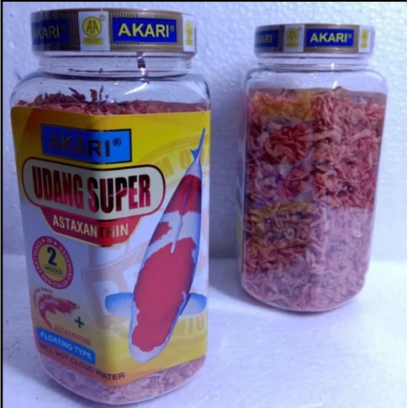 UDANG KERING AKARI SUPER RED AZTAXANTHIN UDANG KERING PURE 130GRAM PAKAN IKAN HIAS