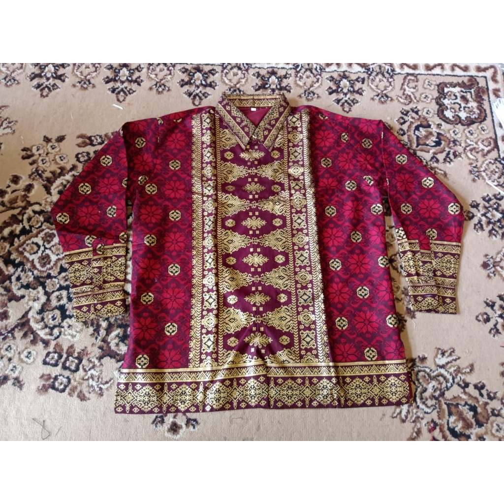 Baju Atasan Batik Pria Batik Couple Kemeja Pria Batik Songket Palembang Lengan Panjang Lengan Pendek