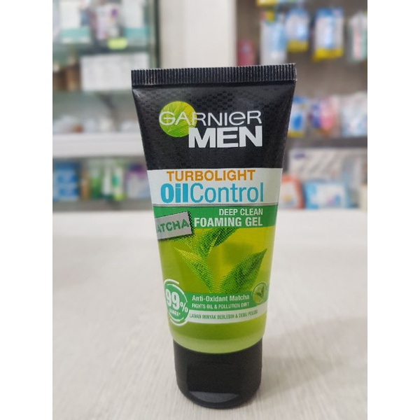 Garnier Men Turbolight Oil Control Deep Clean Gel 50 ml / Sabun Wajah / Sabun Wajah Garnier Men