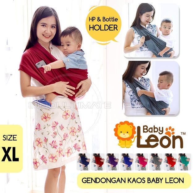 BABY LEON Gendongan Bayi Kaos / Geos /selendang Bayi Praktis BY 44 GB - Maroon, XL