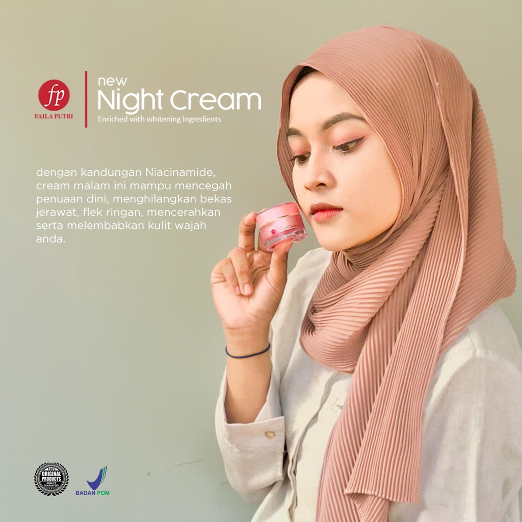 FAILA PUTRI New Night Cream Whitening - cream malam untuk remaja BPOM