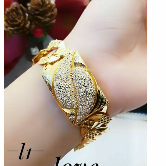 Gelang Rantai Xuping lapis emas warna 18k