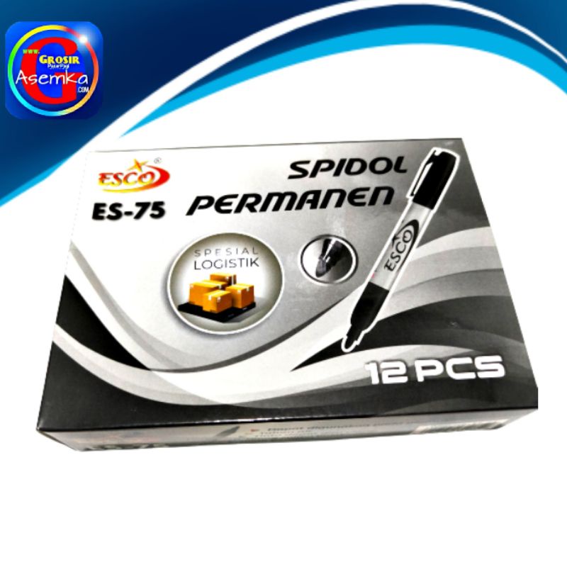 [ GPA ]  Spidol Besar Permanent Esco Grosir 12pcs