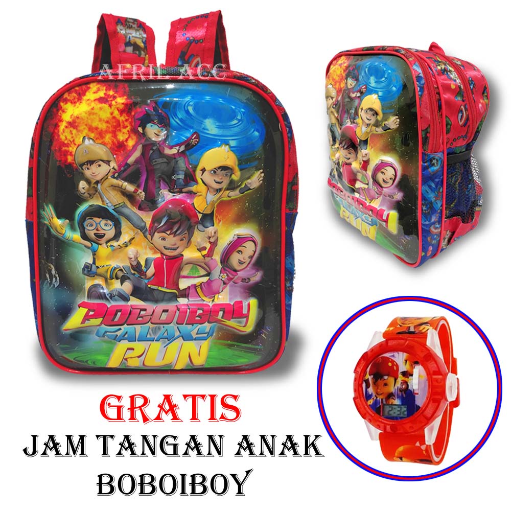 BAYAR DITEMPAT Tas Anak Tas Ransel Anak TK Tas karakter BOBOIBOY Tas Anak Laki-Laki Tas 3D (Timbul) Tas Anak Ada Lampu kedap kedip