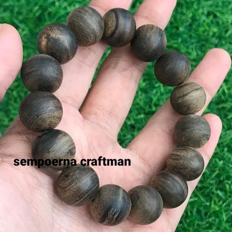 Gelang Kayu Gaharu Gahru Kalimantan Asli 14mm 100% Original