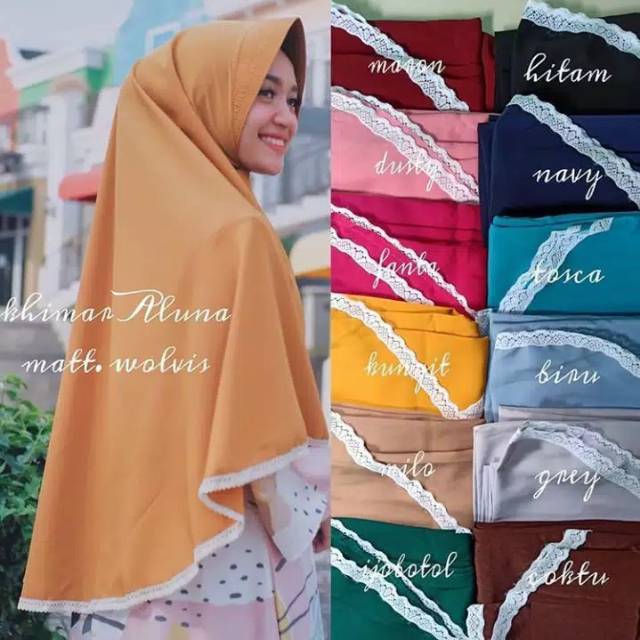 Jilbab Simpel Pet Jumbo Renda Pinguin Renda / Pet Antem / Motif Renda / Variasi Renda