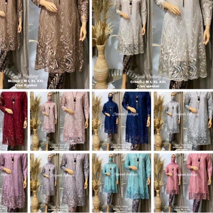 ♣ (REALPICT) SET KEBAYA KURUNG BURKAT TULLE/KEBAYA MODERN/KEBAYA MUSLIM/KEBAYA/TUNIK TULLE TERBARU/K