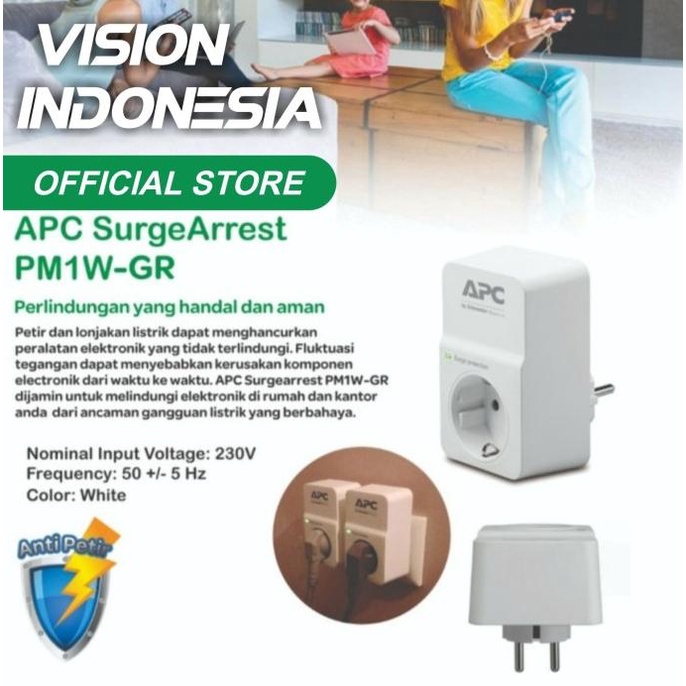 APC Surge Protector PM1WGR PM1-WGR / Stop Kontak Anti Petir 1 Lubang ready shipping